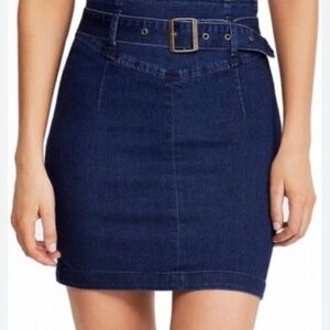 Free People Dark Blue Pencil Skirt